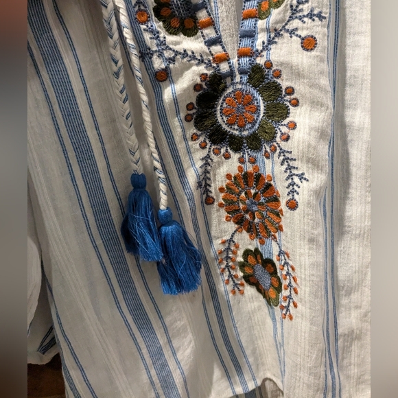 Anthropologie Antik Batik Camilla‎ Embroidered Peasant Blouse - Size XS - Picture 4 of 9